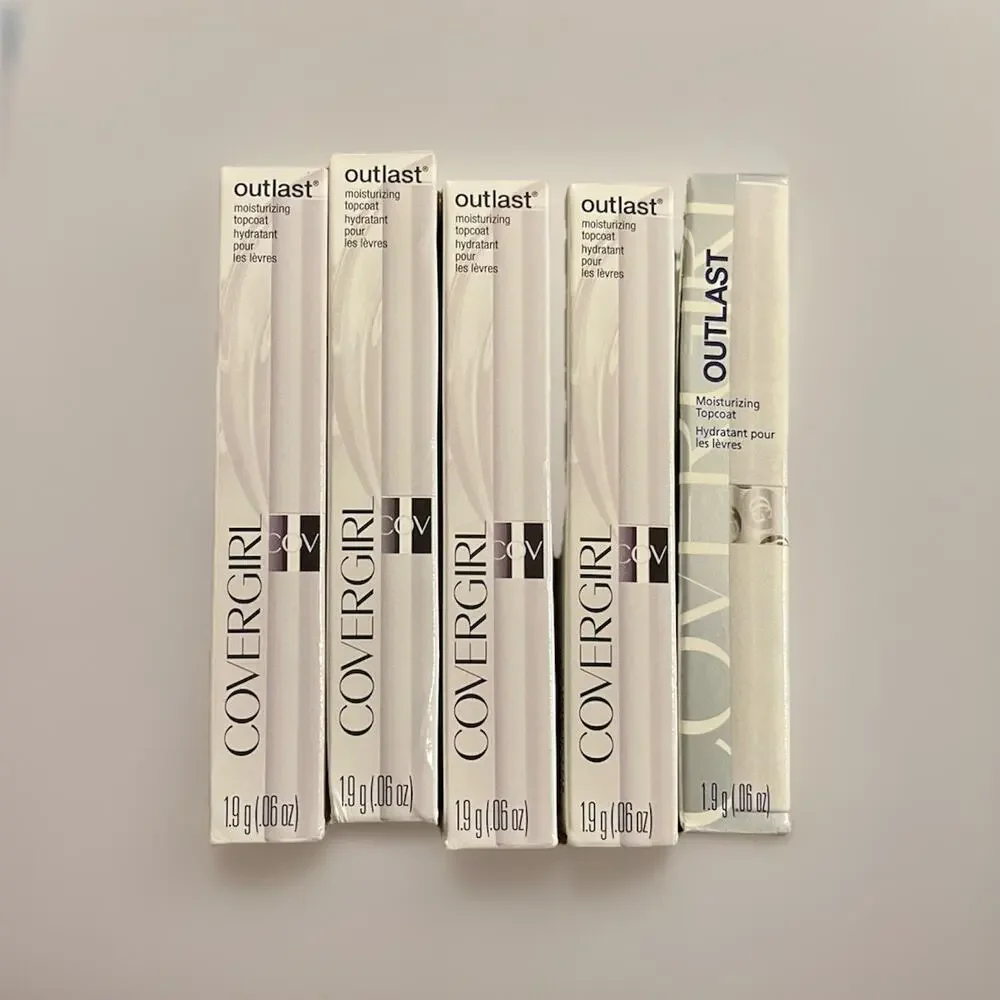 5 Pack CoverGirl Outlast All-Day Lip Color, Clear Topcoat, 0.06 oz Lot Of 5